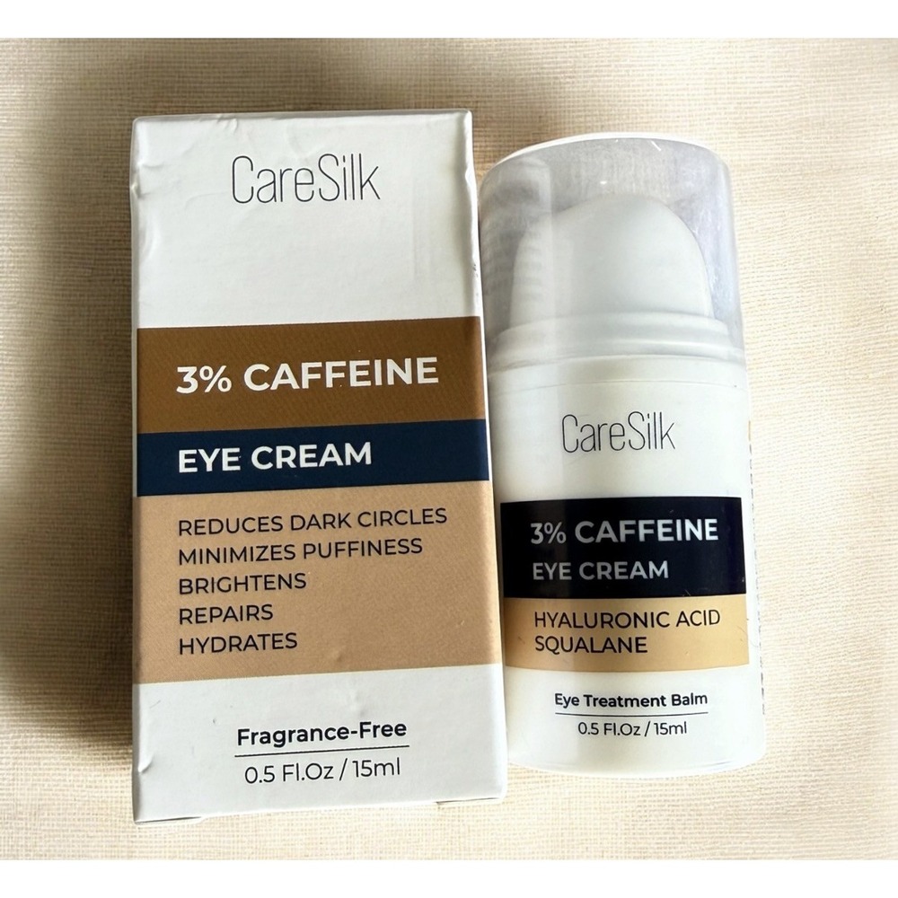 CareSilk 3% Caffeine Eye Cream Fragrance-Free .5 fl oz (15mL) NIB